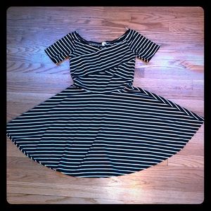 Dry Goods - Striped, off-the-shoulder dress